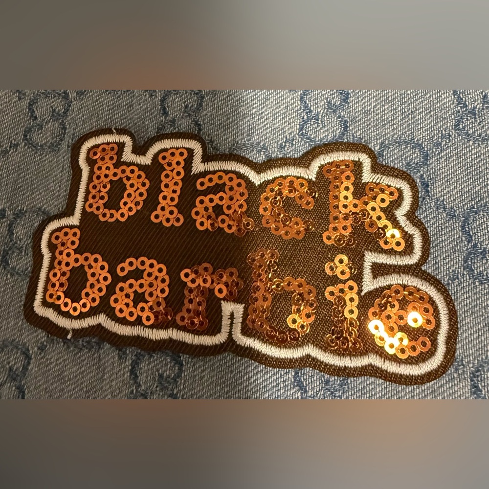 Black Barbie Sequin Iron on Patch